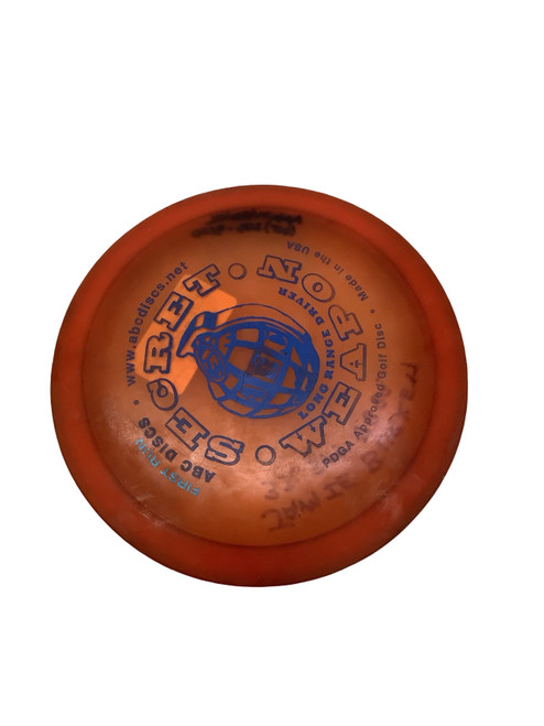 Vist Large View of Product Image Which is Used ABC DISC SECRET WEAPON Disc Golf Driver Orange
