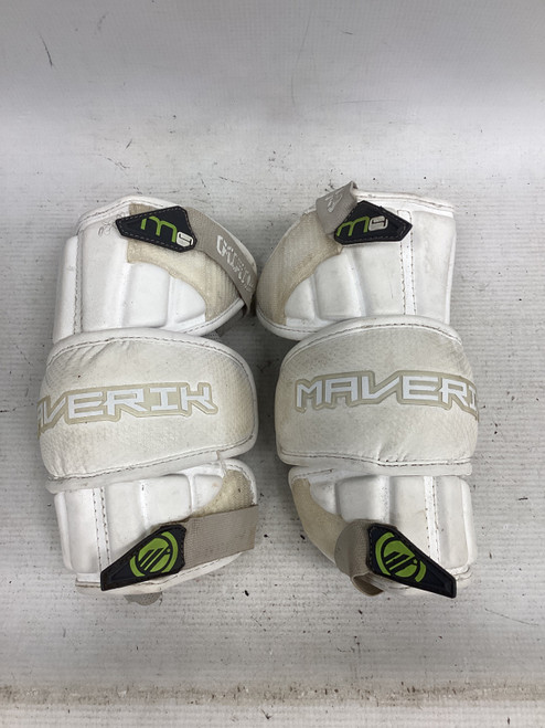 Vist Large View of Product Image Which is Used Maverik M4 Lacrosse Arm Pads/Guards White MD