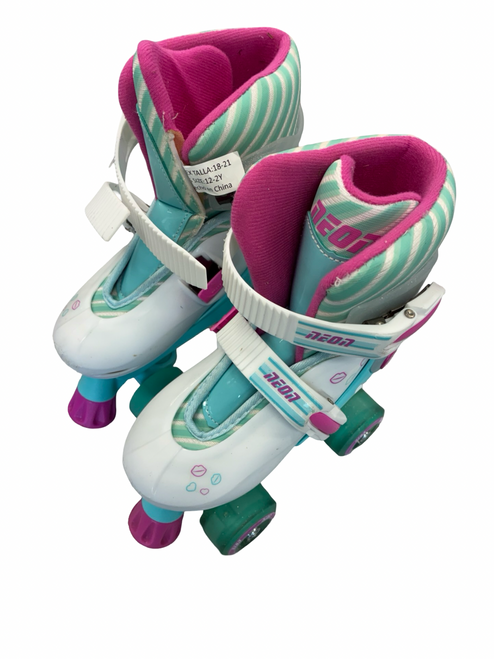 Vist Large View of Product Image Which is Used NEON ADJ Junior Roller Quad Skates White Adjustable