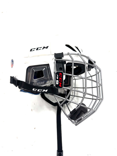 Vist Large View of Product Image Which is Used CCM FL3DS JR Helmet Cage Combo White One Size