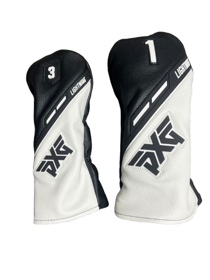 Vist Large View of Product Image Which is Used PXG LIGHTNING DRVR AND 3FW HEAD COVER SET Golf Accessory Black And White
