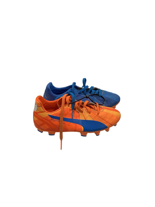 Vist Large View of Product Image Which is Used Puma EVOSPEED 4 Soccer Cleats Royal Blue And Orange Junior 01