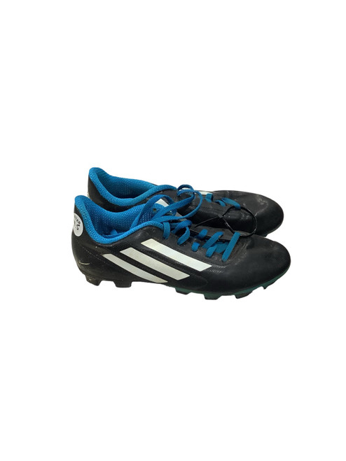 Vist Large View of Product Image Which is Used Adidas SOCCER CLEATS BLK/BLUE Soccer Cleats Black Junior 04.5