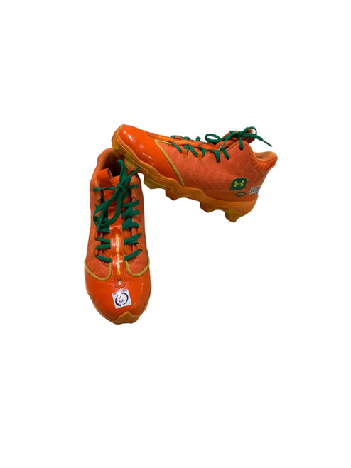 Vist Large View of Product Image Which is Used Under Armour BB CLEAT BB/SB Cleats Orange Youth 06.0