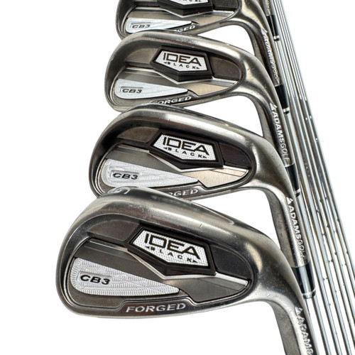 Vist Large View of Product Image Which is Used Adams Golf IDEA BLACK CB3 Men's RH Iron Set 4I-GW Stiff Flex Steel Shaft