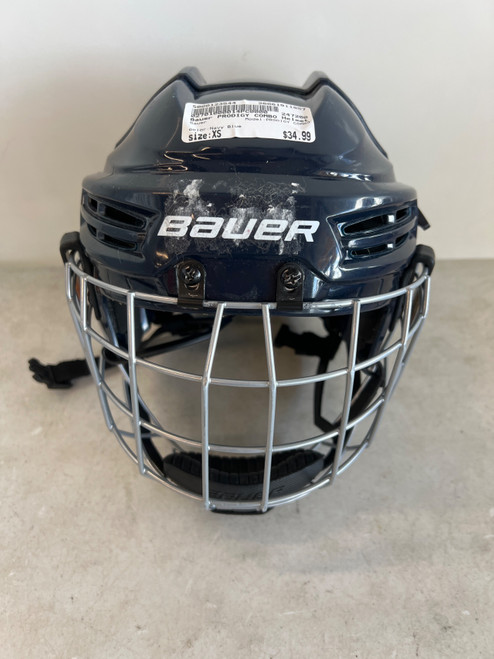 Vist Large View of Product Image Which is Used Bauer PRODIGY COMBO Helmet Cage Combo Navy Blue XS