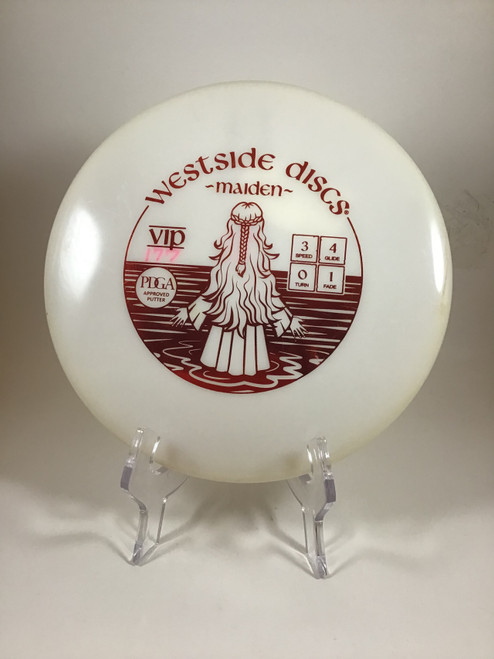 Vist Large View of Product Image Which is Used Westside VIP MAIDEN Disc Golf Mid Range White 177g