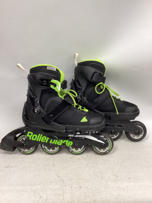 Vist Large View of Product Image Which is Used Rollerblade MICROBLADE Junior Rec Fitness Skates Black Adjustable