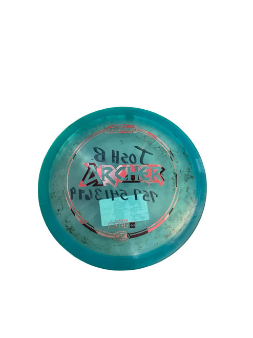 Vist Large View of Product Image Which is Used Discraft Z ARCHER Disc Golf Mid Range Royal Blue 178g