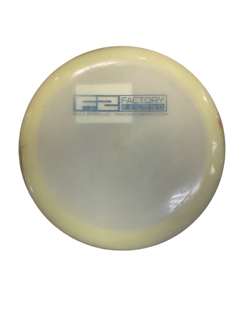Vist Large View of Product Image Which is Used Innova F2 CHAMP GLOW VALKYRIE Disc Golf Driver White 168g