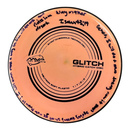 Vist Large View of Product Image Which is Used MVP NEUTRON SOFT GLITCH Disc Golf Putter Orange 151g