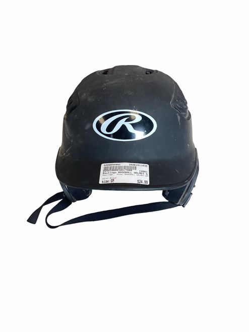Vist Large View of Product Image Which is Rawlings BASEBALL HELMET SM Batting Helmet No Mask Black SM