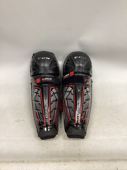 Vist Large View of Product Image Which is Used CCM JETSPEED FT370 Junior Shin Guards Black 11"