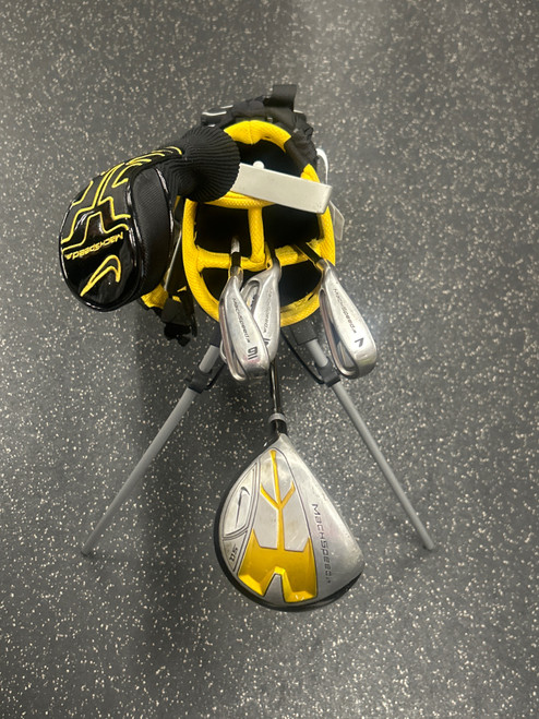 Vist Large View of Product Image Which is Used Nike MACHSPEED SQ JR SET DENTED DRIVER Jr Package Set LH Black 7 Piece