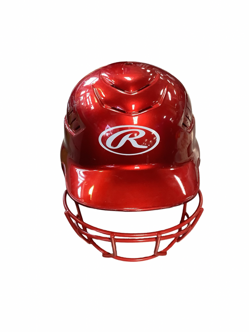 Vist Large View of Product Image Which is Used Rawlings RCFH Batting Helmet w/Mask Red XS/S