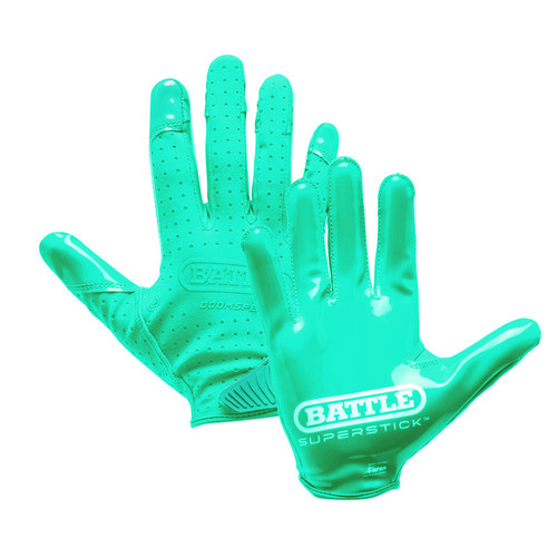 Vist Large View of Product Image Which is NEW BATTLE Doom Speed Receiver Football Gloves Youth Small (Turquoise)