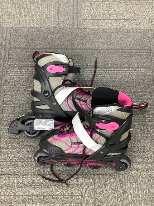 Vist Large View of Product Image Which is Used Schwinn ADJUSTABLE 1-4 Junior Roller Quad Skates Black Adjustable