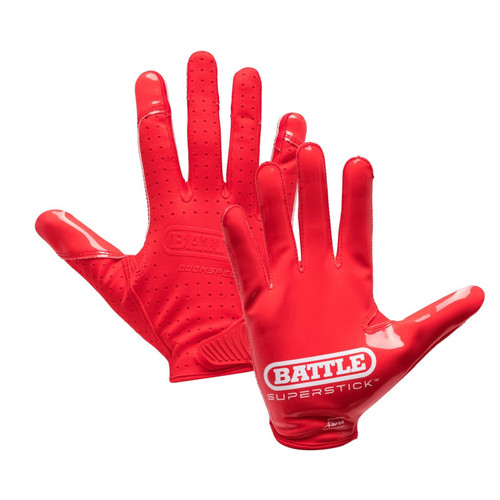 Vist Large View of Product Image Which is NEW BATTLE Doom Speed Receiver Football Gloves Youth Medium (Red)