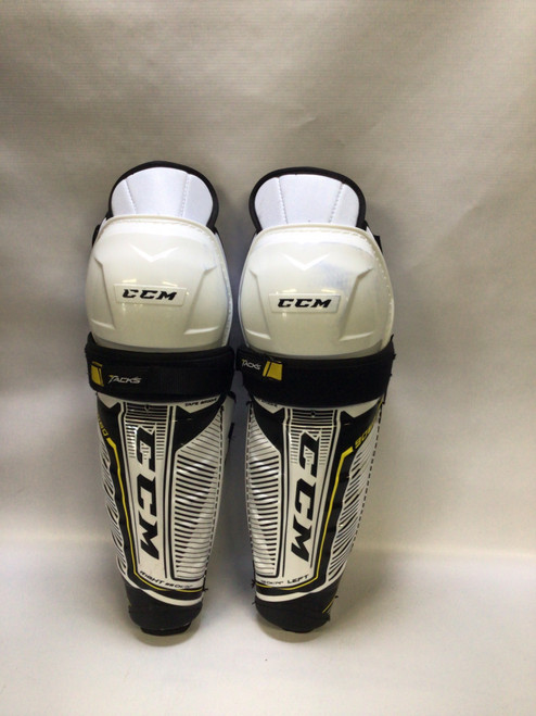 Vist Large View of Product Image Which is Used CCM TACKS 9060 Senior Shin Guards Black 14"