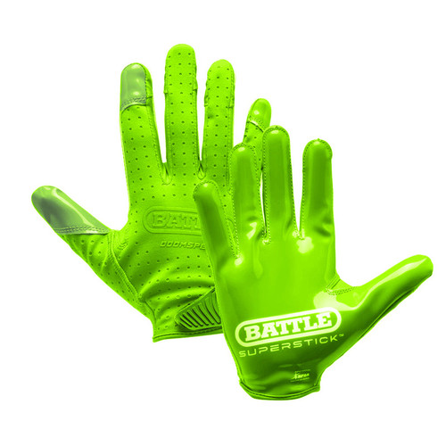 Vist Large View of Product Image Which is NEW BATTLE Doom Speed Receiver Football Gloves Youth Small (Neon Green)