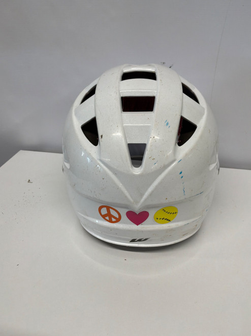 Vist Large View of Product Image Which is Used Worth WHITE HELMET Batting Helmet w/Mask White SM