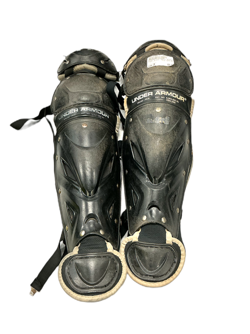 Vist Large View of Product Image Which is Used Under Armour UALG2-JRVS Catchers Leg Guards Black Junior