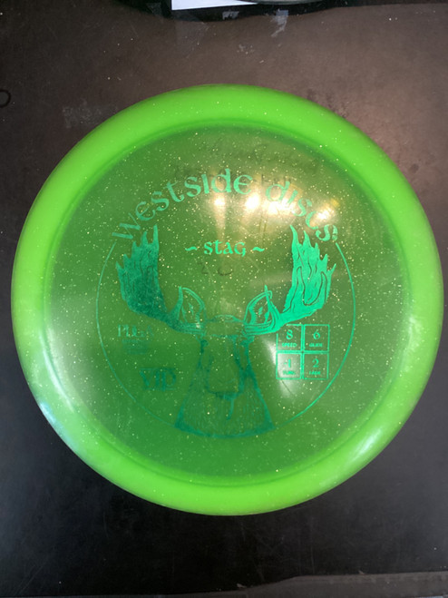 Vist Large View of Product Image Which is Used Westside STAG Disc Golf Driver Green