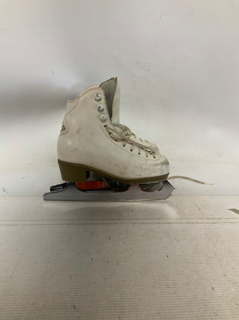 Vist Large View of Product Image Which is Used Risport RF4 Girls Figure Skate White Youth 12.0