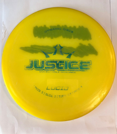 Vist Large View of Product Image Which is Used Dynamic Discs JUSTICE LUCID Disc Golf Driver Yellow