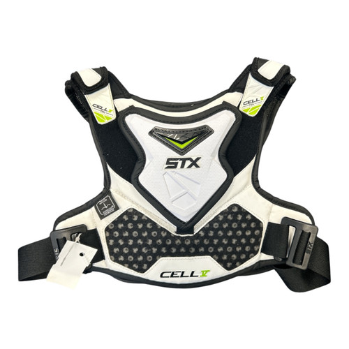 Vist Large View of Product Image Which is Used Maverik CELL V Lacrosse Shoulder Pads White SM