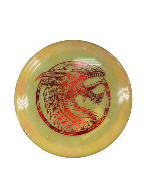 Vist Large View of Product Image Which is Used Discraft Z SWIRL SCORCH Disc Golf Mid Range Yellow