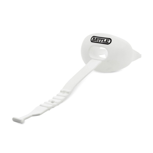 Vist Large View of Product Image Which is NEW BATTLE Oxygen Football Mouthguard with Connected Strap (White)