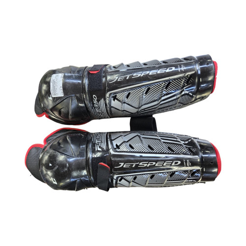 Vist Large View of Product Image Which is Used CCM FT350 SENIOR SHIN GUARDS Senior Shin Guards Black 14"