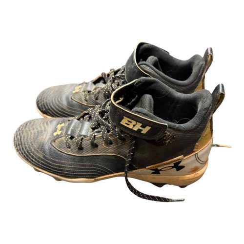 Vist Large View of Product Image Which is Used Under Armour HARPER 7 MID BB/SB Cleats Black And White Senior 6.5