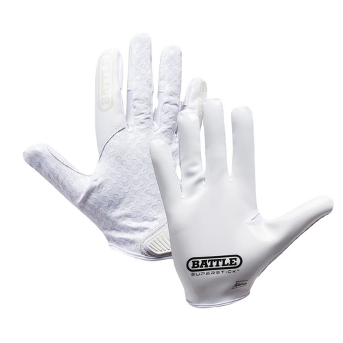 Vist Large View of Product Image Which is NEW BATTLE Chameleon Receiver Football Gloves Adult Large (White)