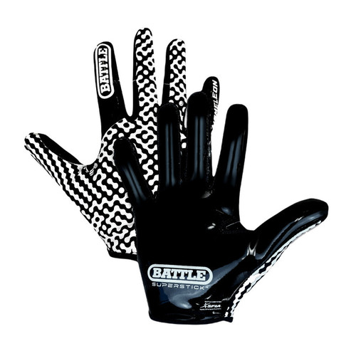 Vist Large View of Product Image Which is NEW BATTLE Chameleon Receiver Football Gloves Adult Large (Black/White)