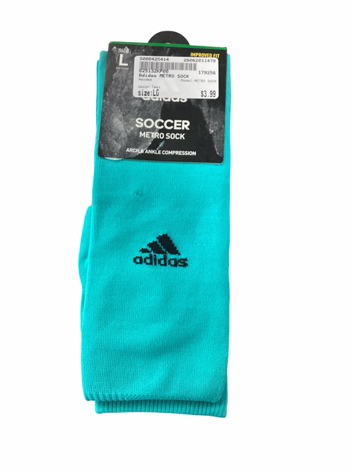 Vist Large View of Product Image Which is Used Adidas METRO SOCK Soccer Socks Teal LG