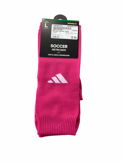 Vist Large View of Product Image Which is Used Adidas METRO SOCK Soccer Socks Pink LG