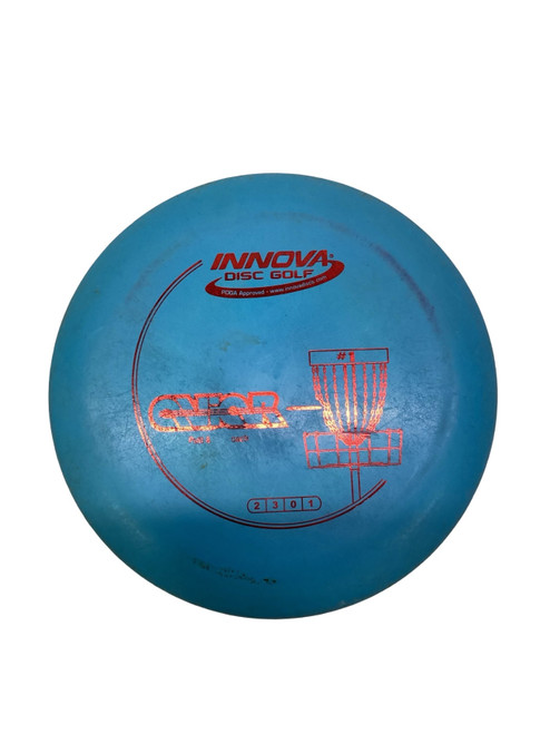 Vist Large View of Product Image Which is Used Innova DX AVIAR Disc Golf Putter Carolina Blue