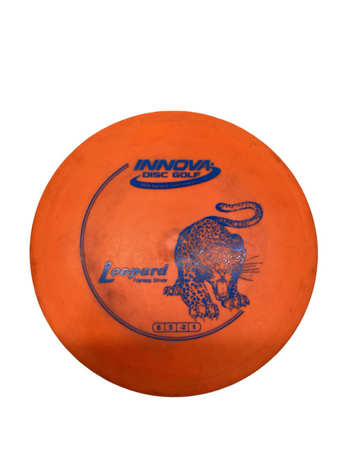 Vist Large View of Product Image Which is Used Innova DX LEOPARD Disc Golf Driver Orange