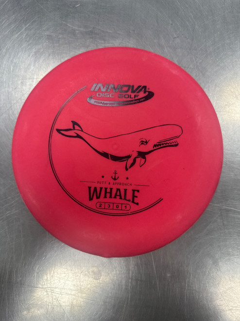 Vist Large View of Product Image Which is Used Innova DX WHALE Disc Golf Putter Neon Pink