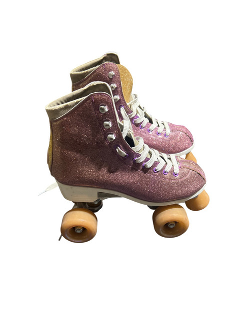 Vist Large View of Product Image Which is Used DISCO GLAM Senior Roller Quad Skates Pink Senior 8