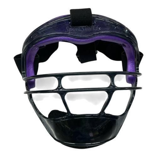 Vist Large View of Product Image Which is Used SPORTSHIELDS BB/SB Fielders Mask Black And Purple One Size