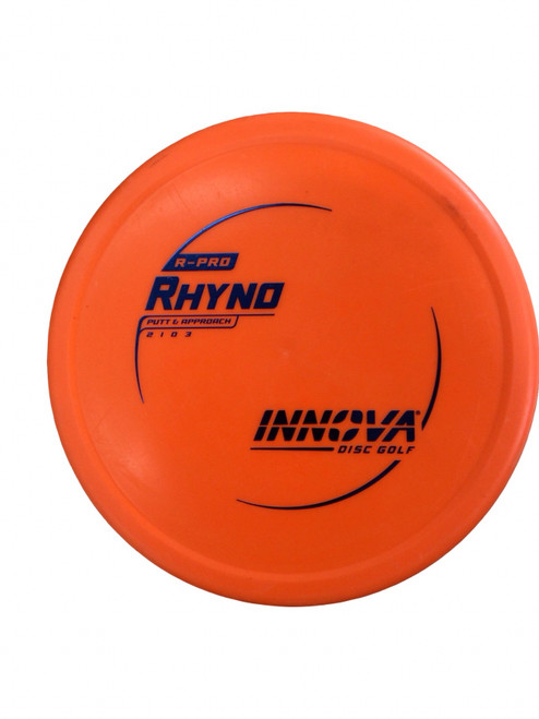 Vist Large View of Product Image Which is Used Innova RHYNO Disc Golf Putter Orange