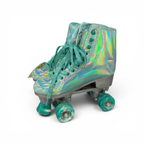Vist Large View of Product Image Which is Used JAJAHOHO Senior Roller Quad Skates Turquoise Senior 7