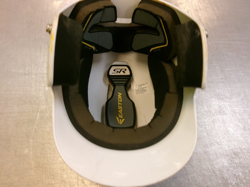 Vist Large View of Product Image Which is Used Easton SR HELMET Batting Helmet No Mask White MD