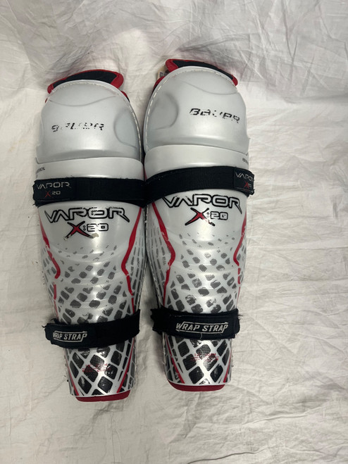 Vist Large View of Product Image Which is Used Bauer VAPOR X20 Intermediate Shin Guards White 12"
