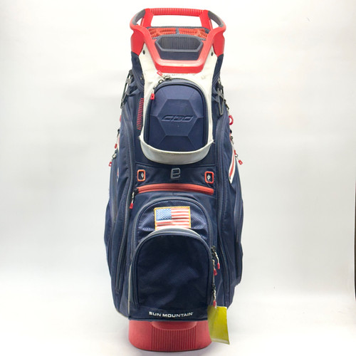 Vist Large View of Product Image Which is Used Sun Mtn C130 USA Mens Cart Bag White/Red/Navy