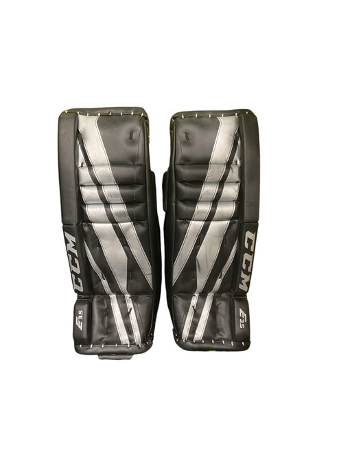 Vist Large View of Product Image Which is Used CCM E3.5 Goalie Leg Pads Youth Black 22"