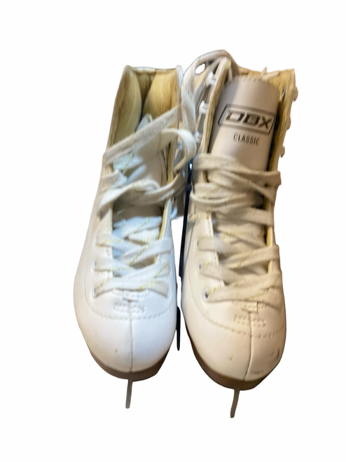 Vist Large View of Product Image Which is Used DBX CLASSIC FIGURE SKATES Girls Figure Skate White Youth 13.0